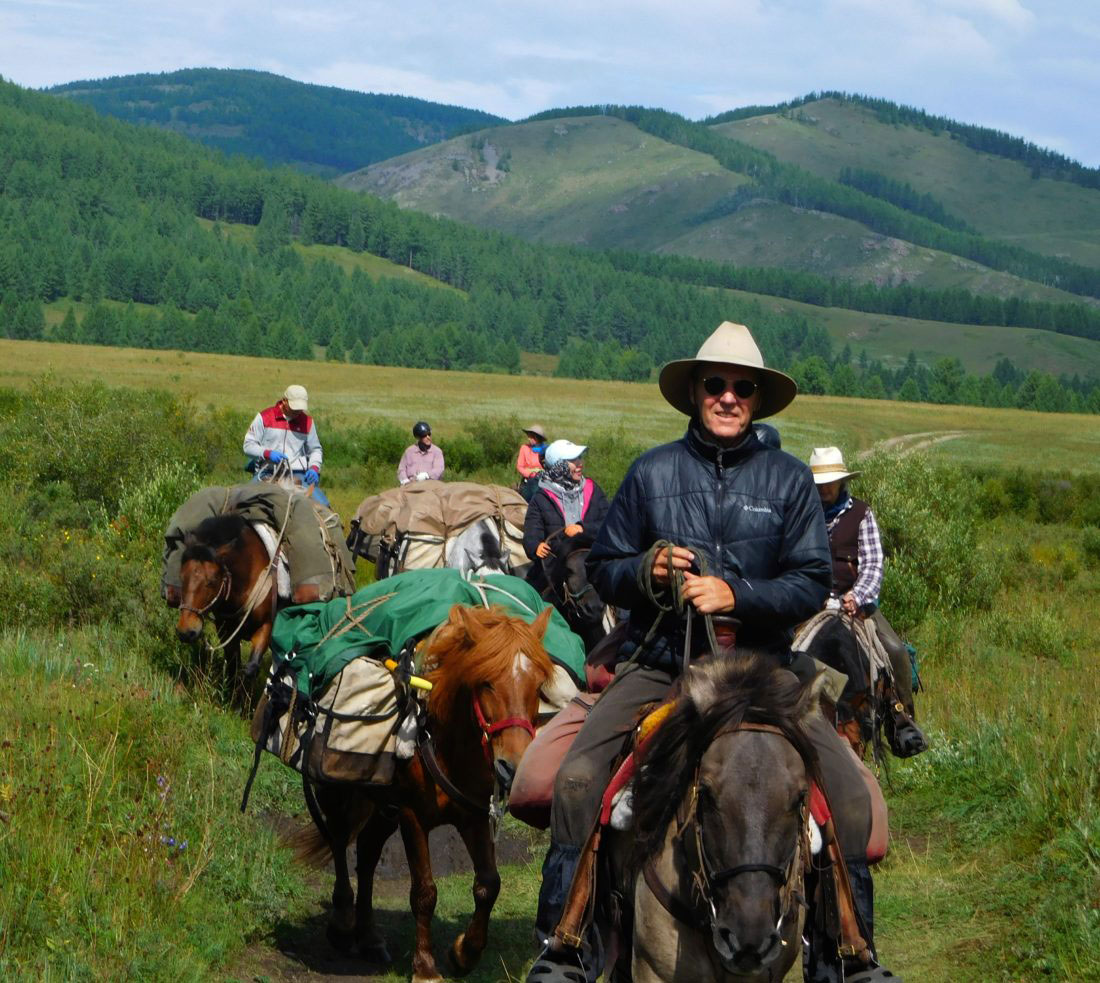 Horseback riding in the mountains of Mongolia