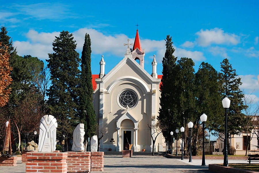 Church and plaza of Nono, Argentina