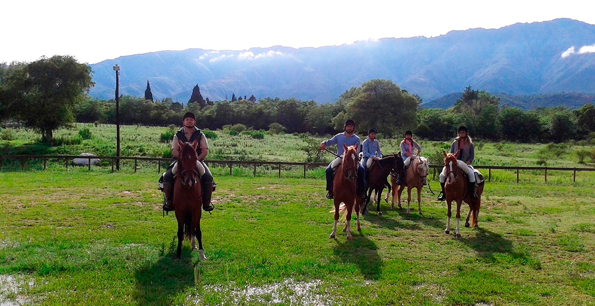 Learning to horse ride in the Traslasierra Valley, Argentina
