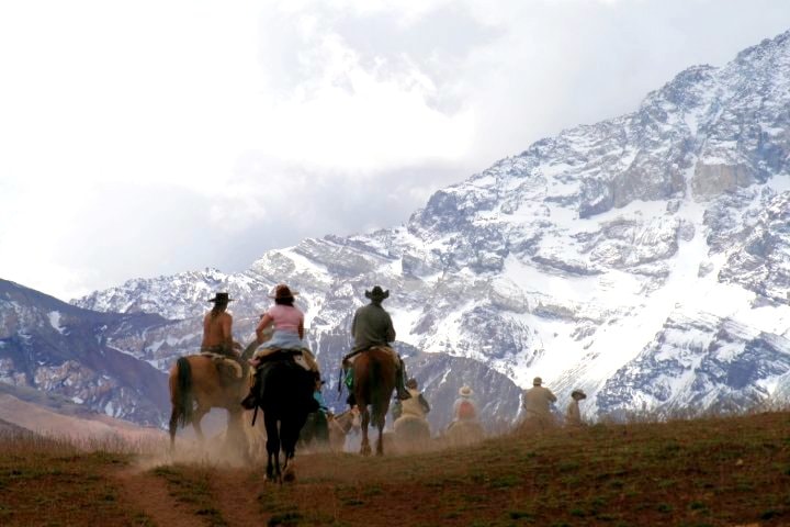 Huaso chileno en el cruce de los Andes