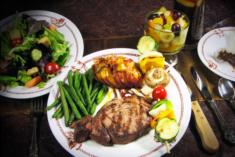 Dinner at horse ranch, Nebraska