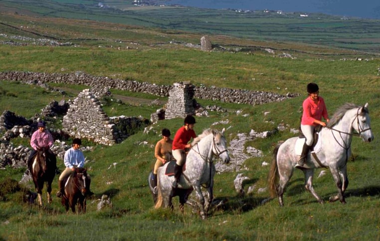 Horse riding trail in Ireland