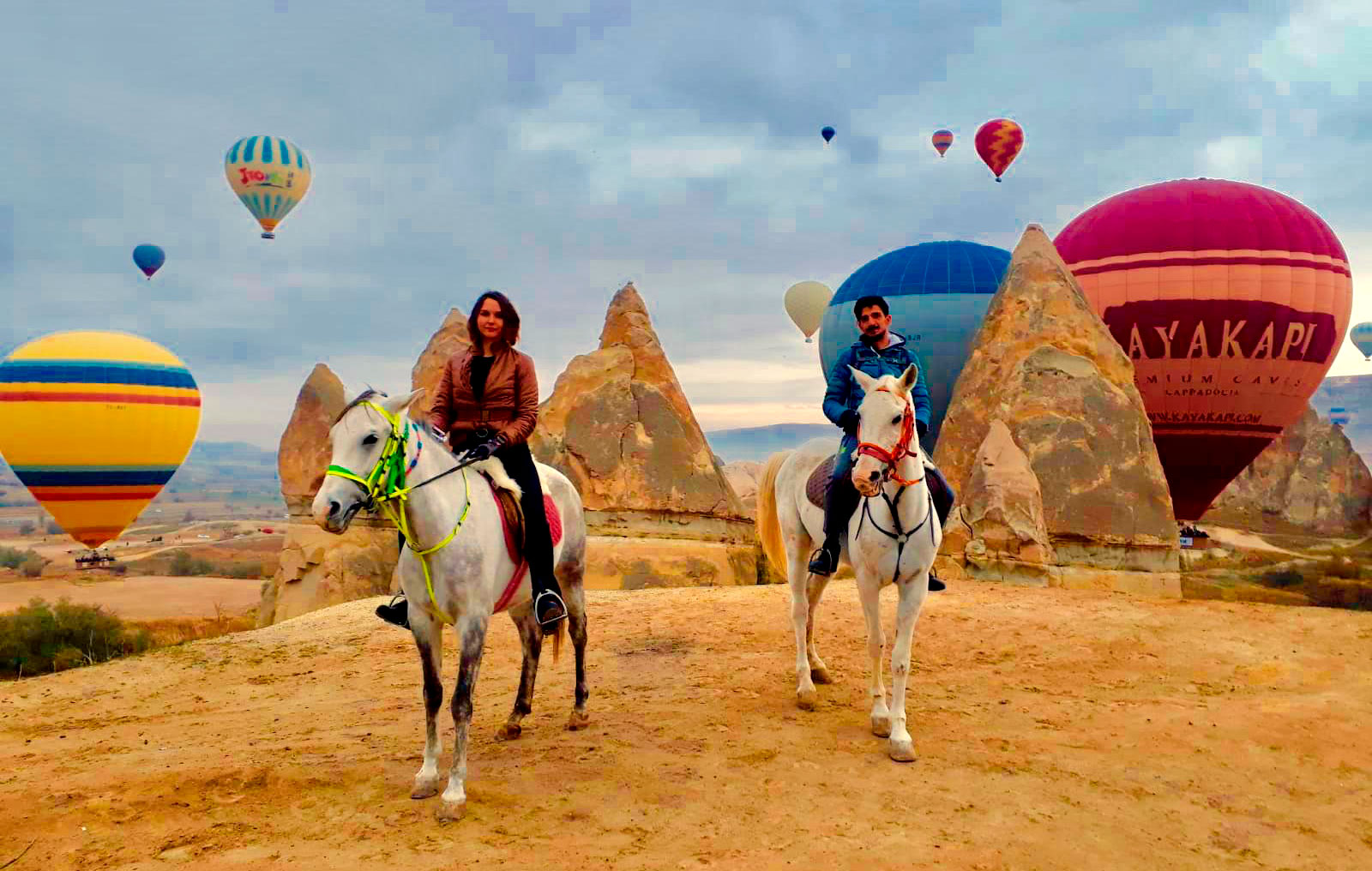 Horseback riding and hot air balloon day in Turkey