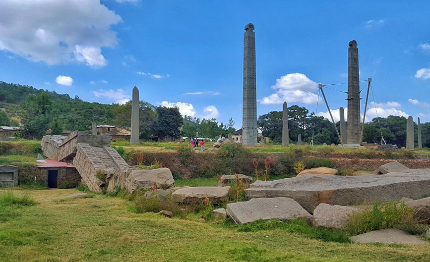 Monolithic obelisks in the city of Axum