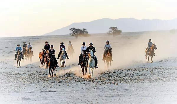 Riding in Namibia