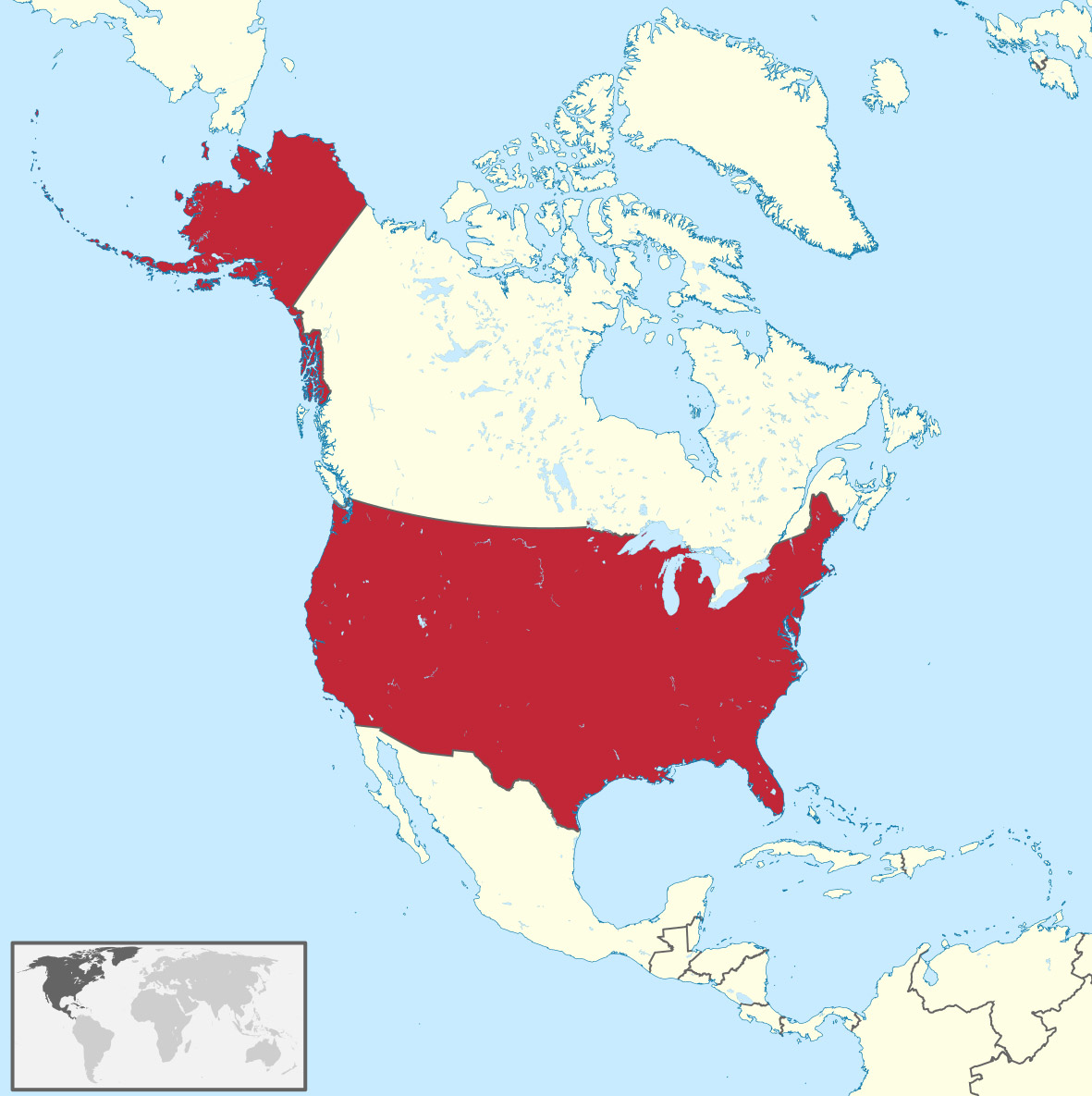 Carte États-Unis - Amérique du Nord